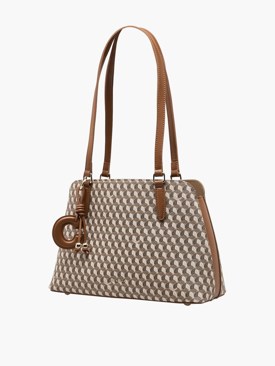 Textured Tote Bag with Wallet