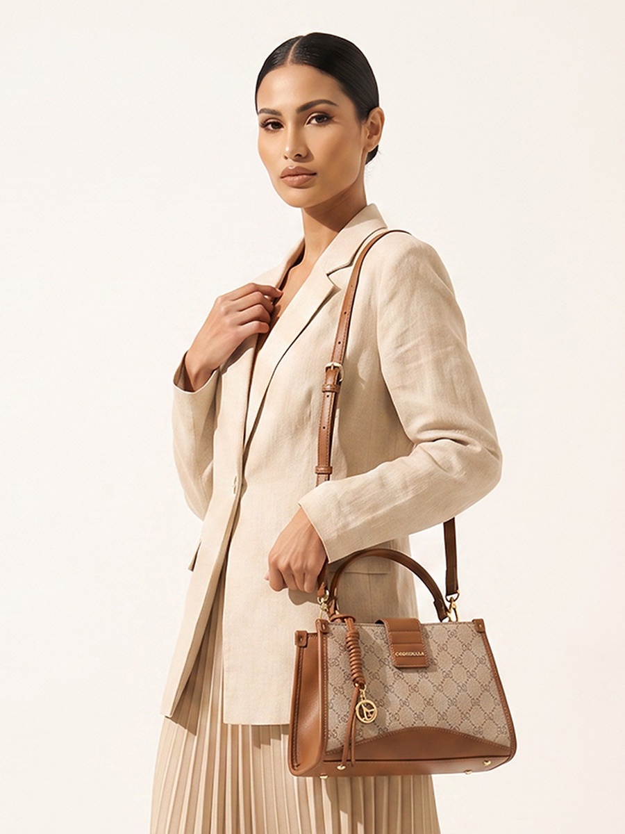 Textured Tote Bag with Wallet