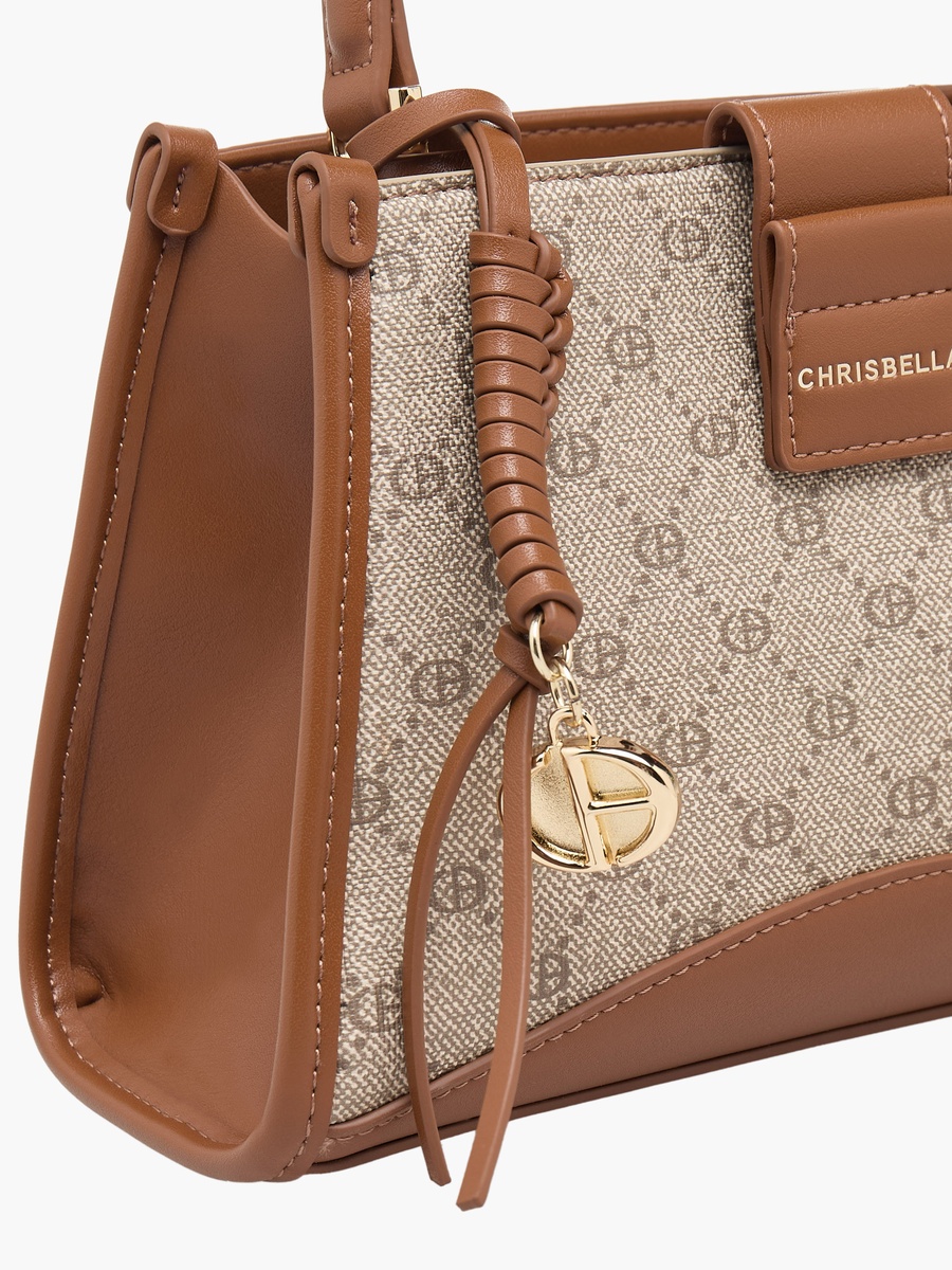 Textured Tote Bag with Wallet