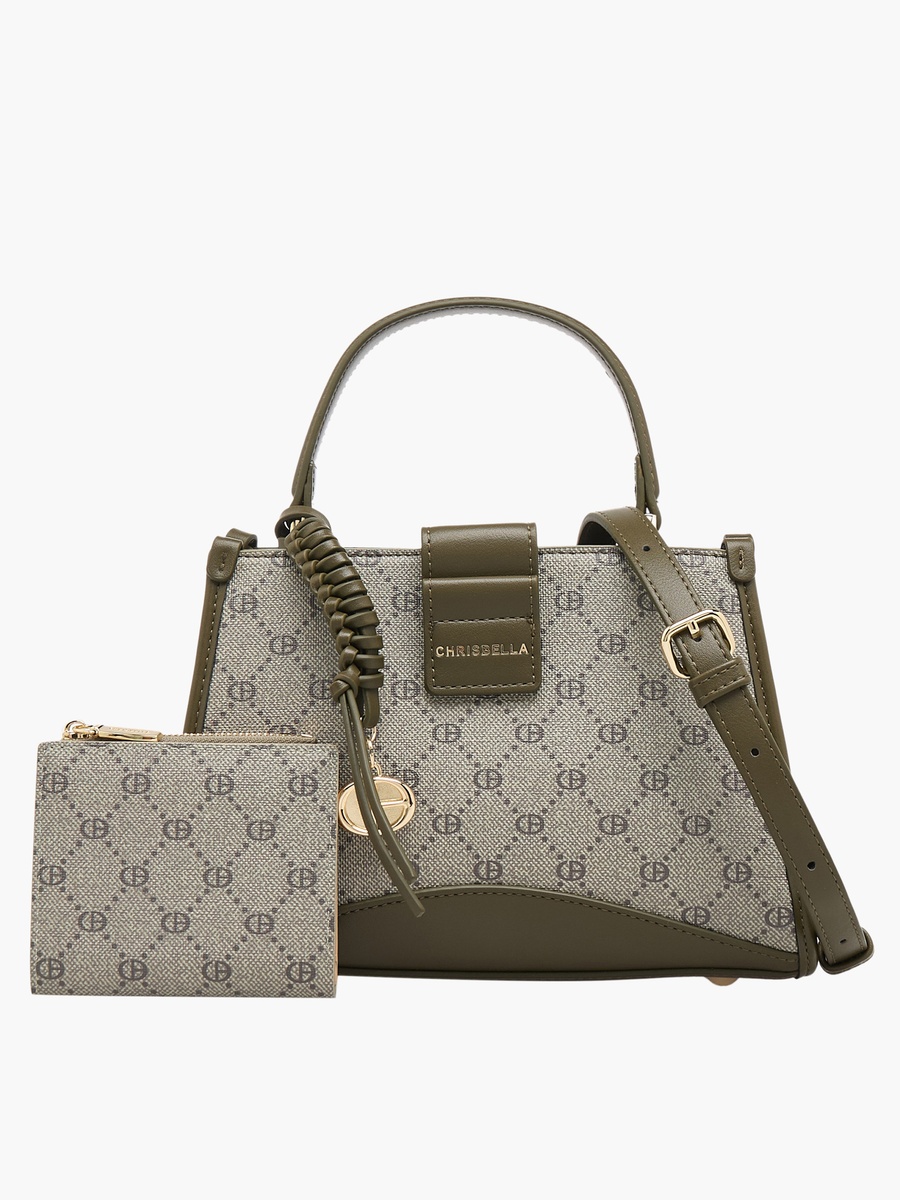 Textured Tote Bag with Wallet
