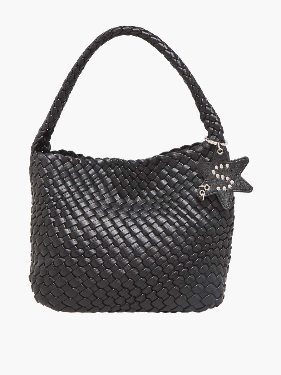 Woven Hobo Bag with Star Charm