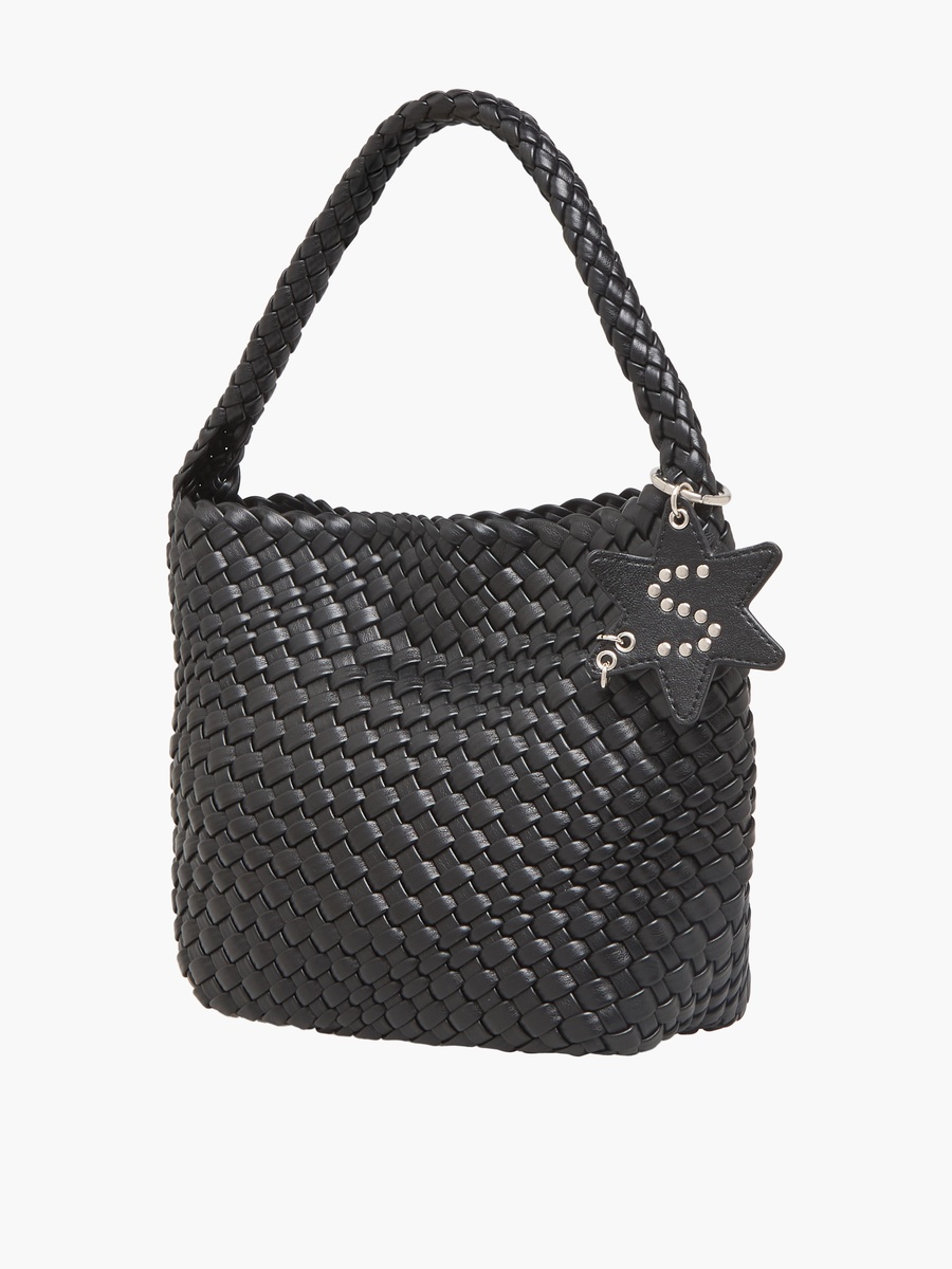 Woven Hobo Bag with Star Charm