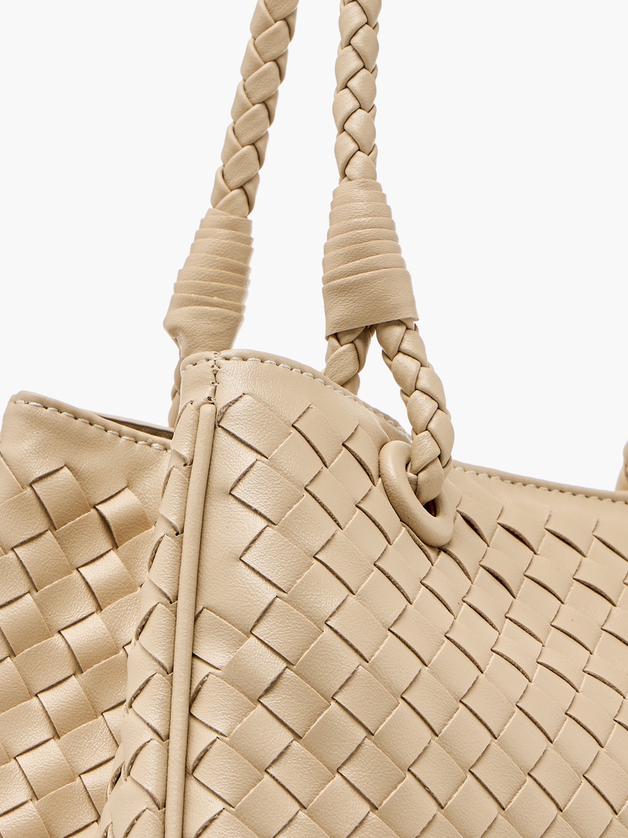 Woven Tote Bag with Detachable Strap