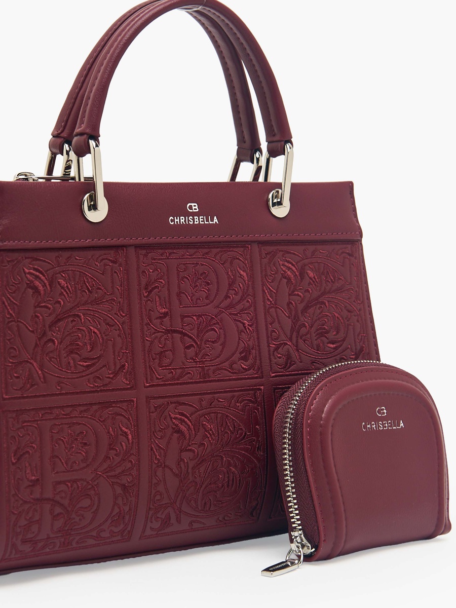 Embroidered Tote Bag with Pouch