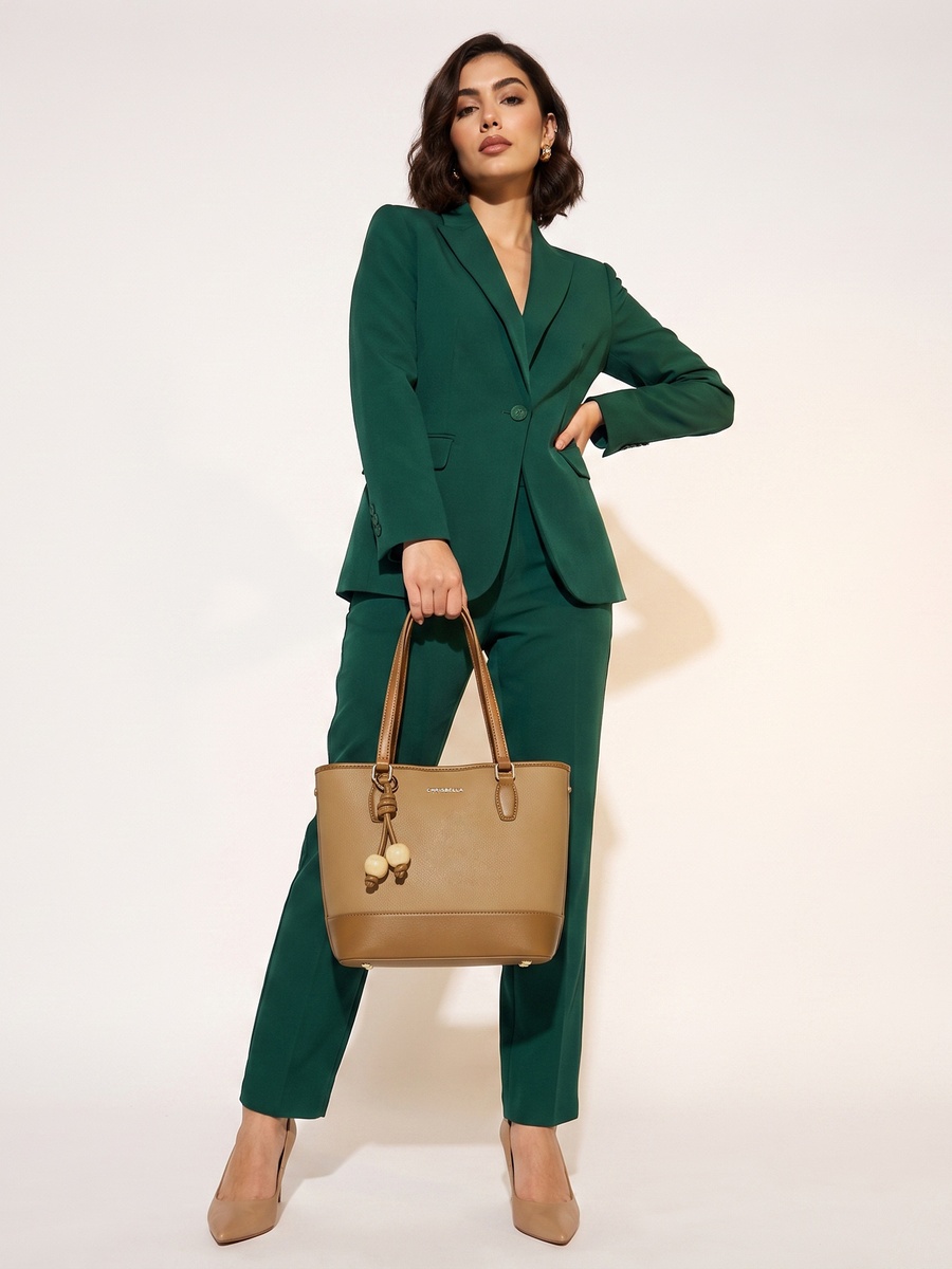 Textured Tote Bag with Pouch