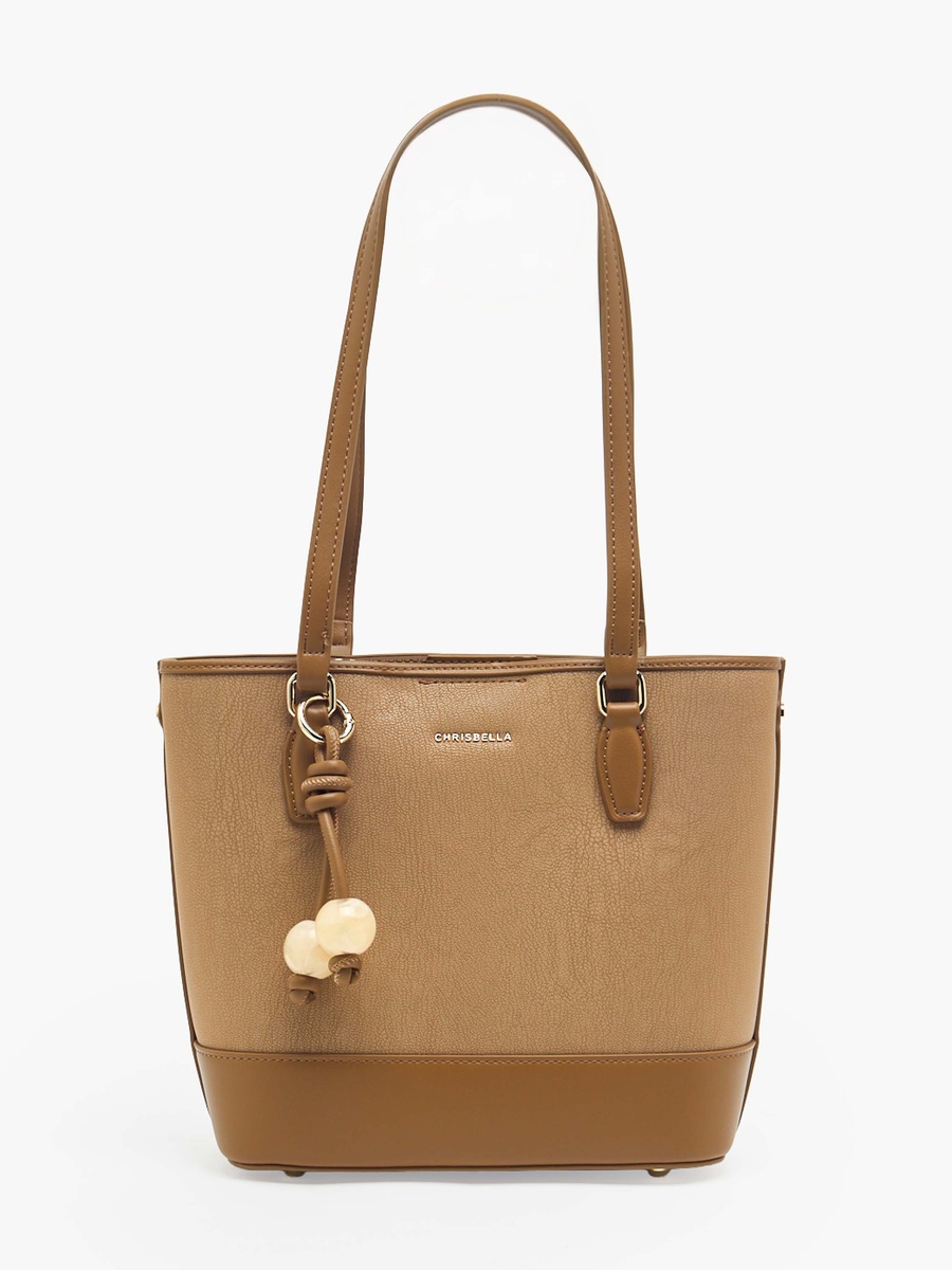Textured Tote Bag with Pouch