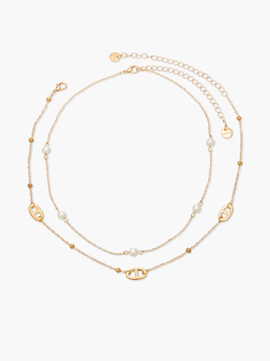 Pack of 2 Gold Tone Necklace with Pendants