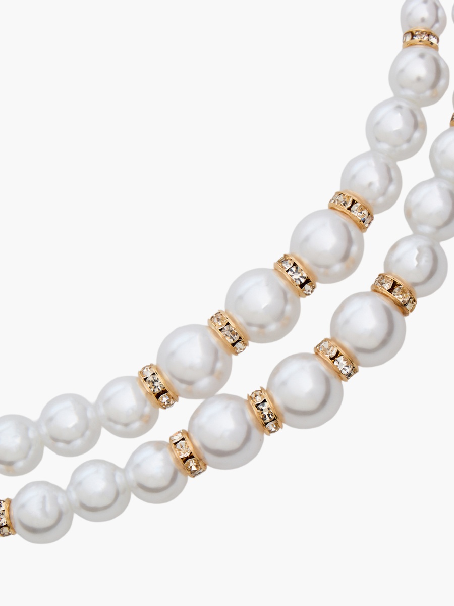 Layered Pearl Necklace with Embellishment