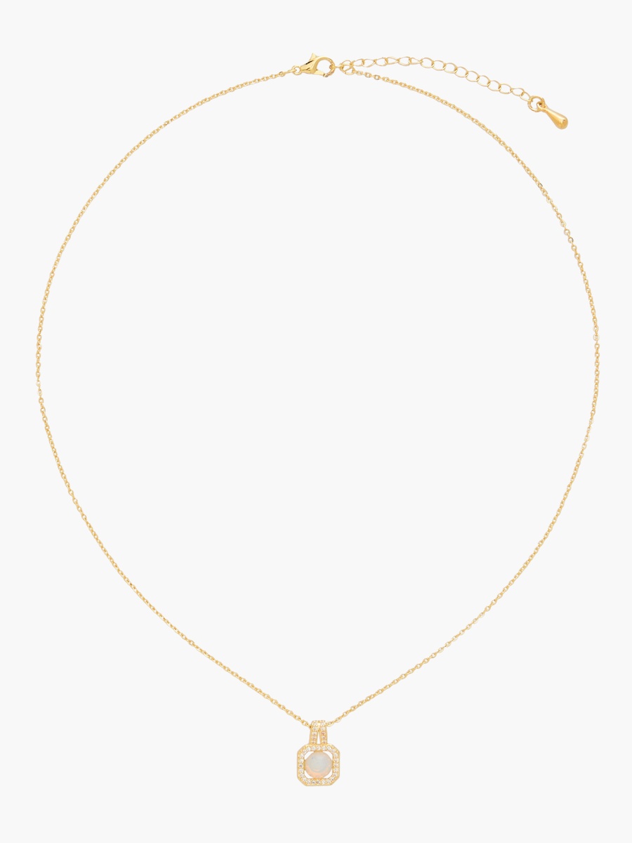 Gold Tone Moonstone Pendant Necklace