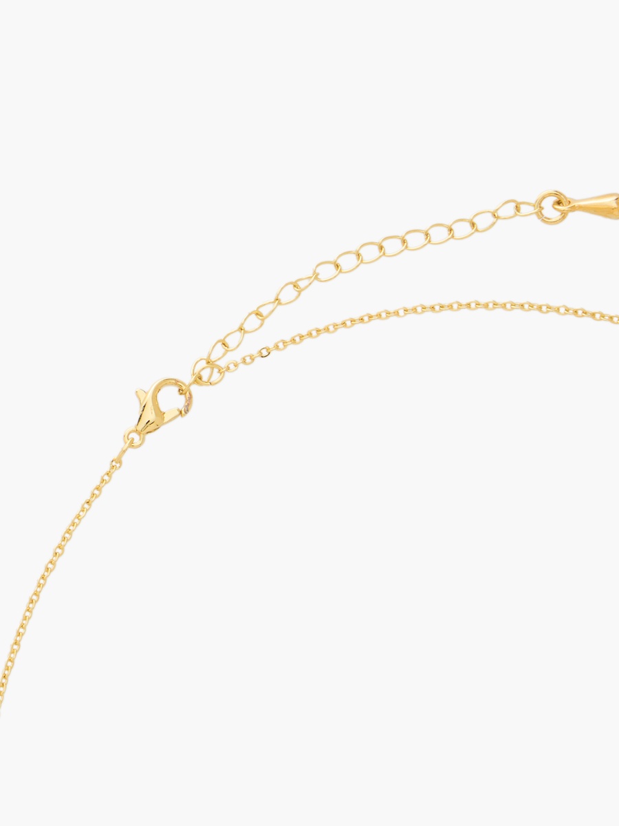 Gold Tone Moonstone Pendant Necklace