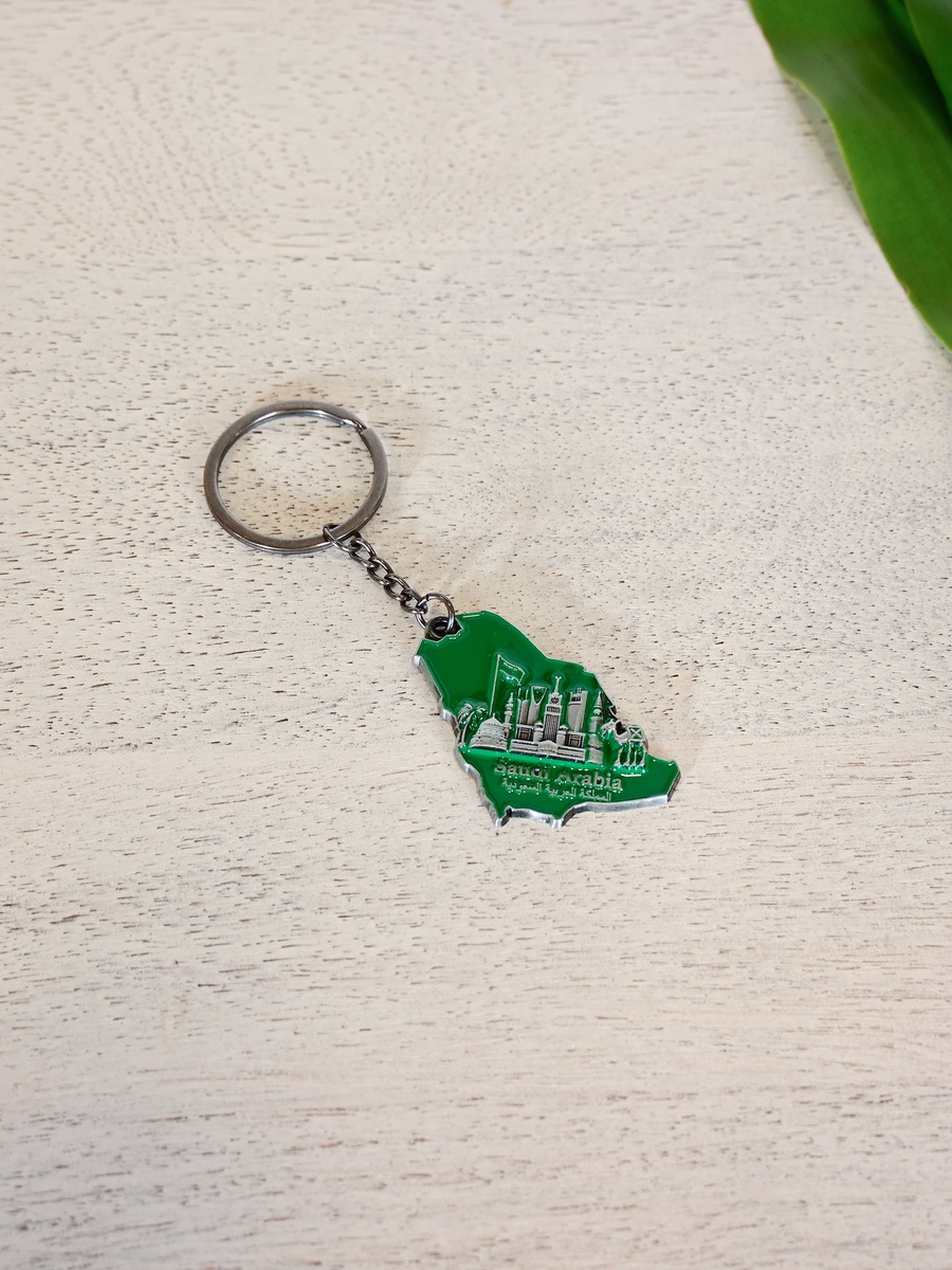 ميدالية مفاتيح بنقش خريطة المملكة العربية السعودية