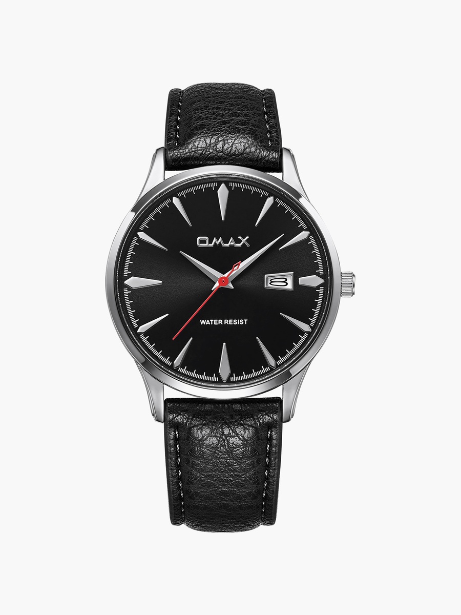 Men Black Round 41 MM Analog Watch