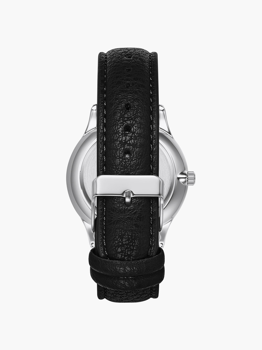 Men Black Round 41 MM Analog Watch