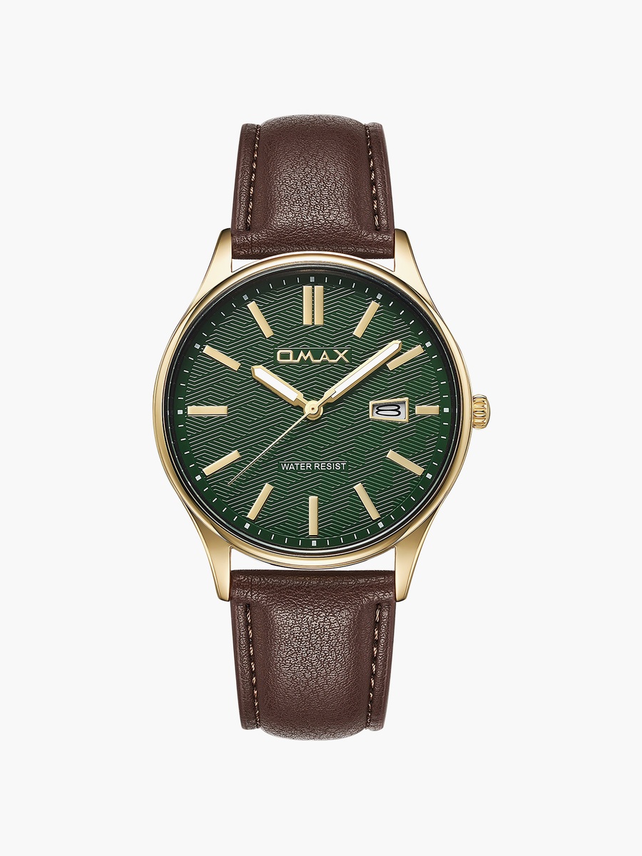 Men Green Round 41 MM Analog Watch