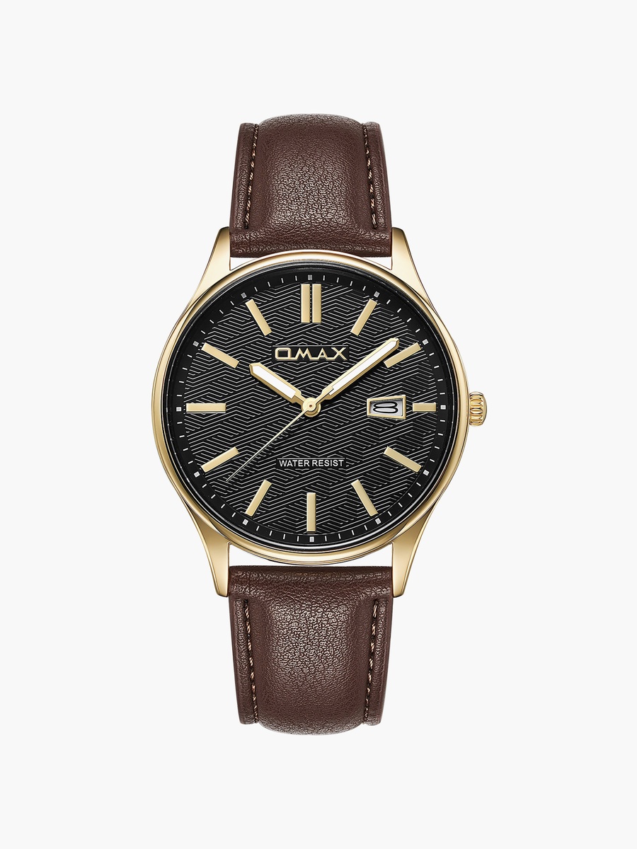 Men Black Round 41 MM Analog Watch