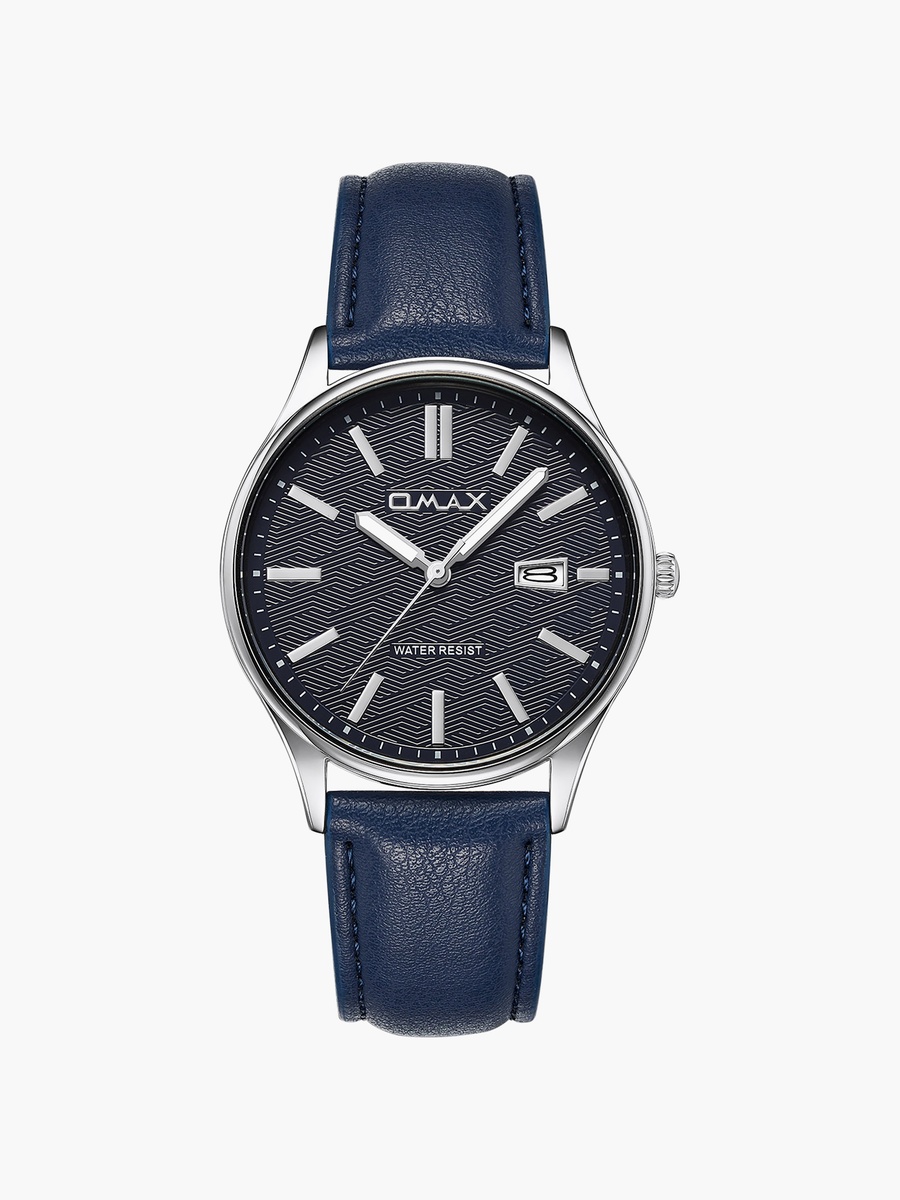 Men Dark Blue Round 41 MM Analog Watch