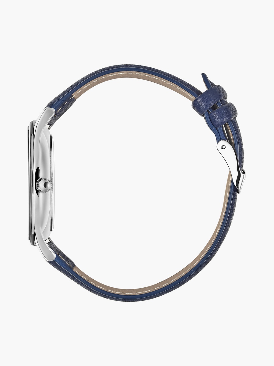 Men Dark Blue Round 41 MM Analog Watch
