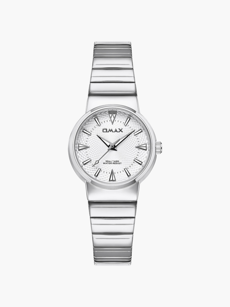 Women Silver Round 32 MM Analog Watch