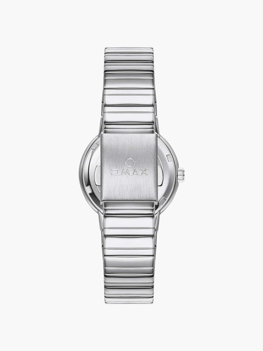 Women Silver Round 32 MM Analog Watch