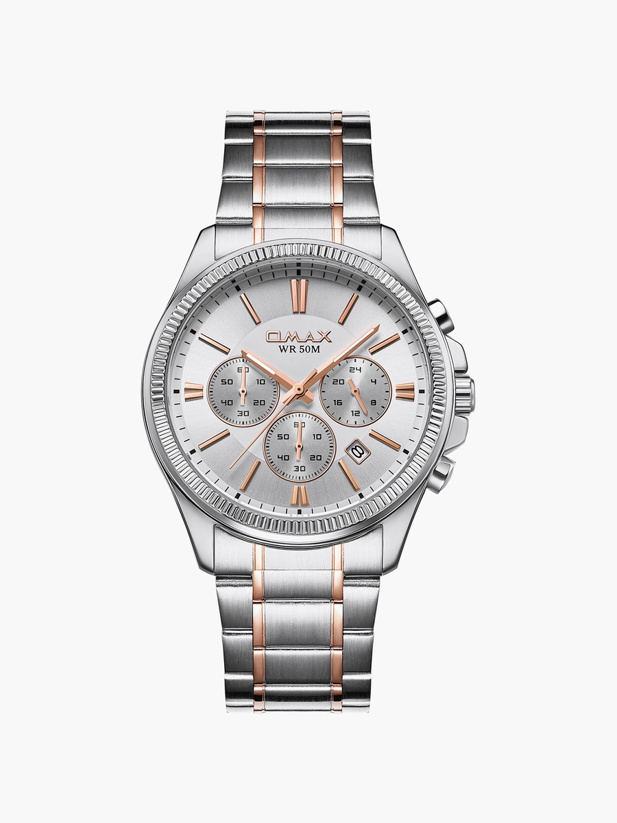Men Silver Round 42 MM Analog Watch