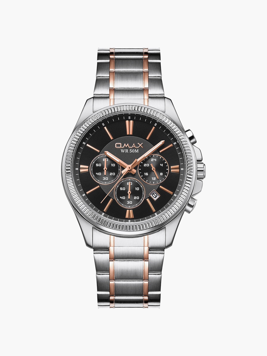 Men Black Round 42 MM Analog Watch