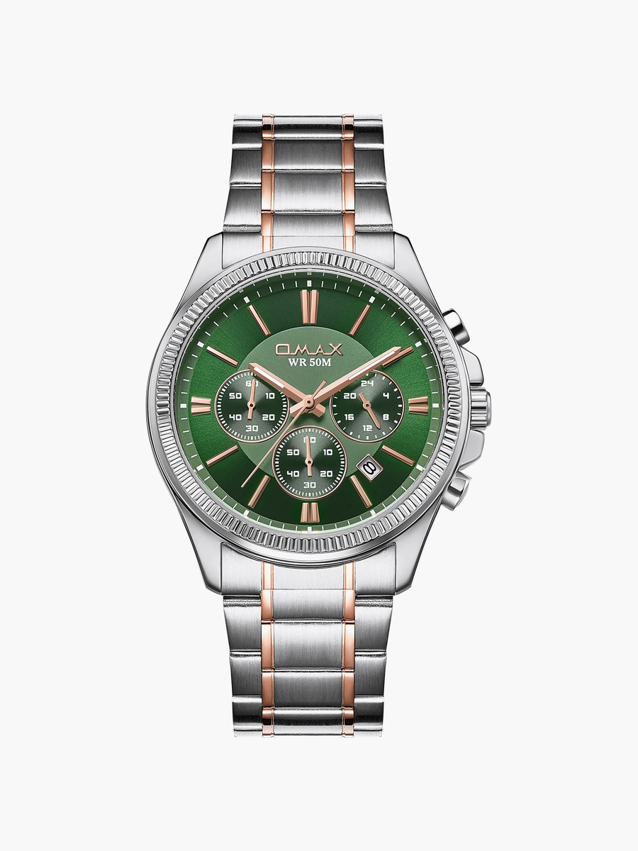 Men Green Round 42 MM Analog Watch