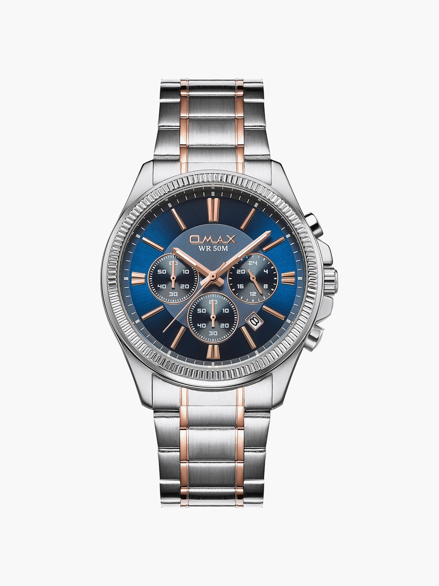 Men Blue Round 42 MM Analog Watch