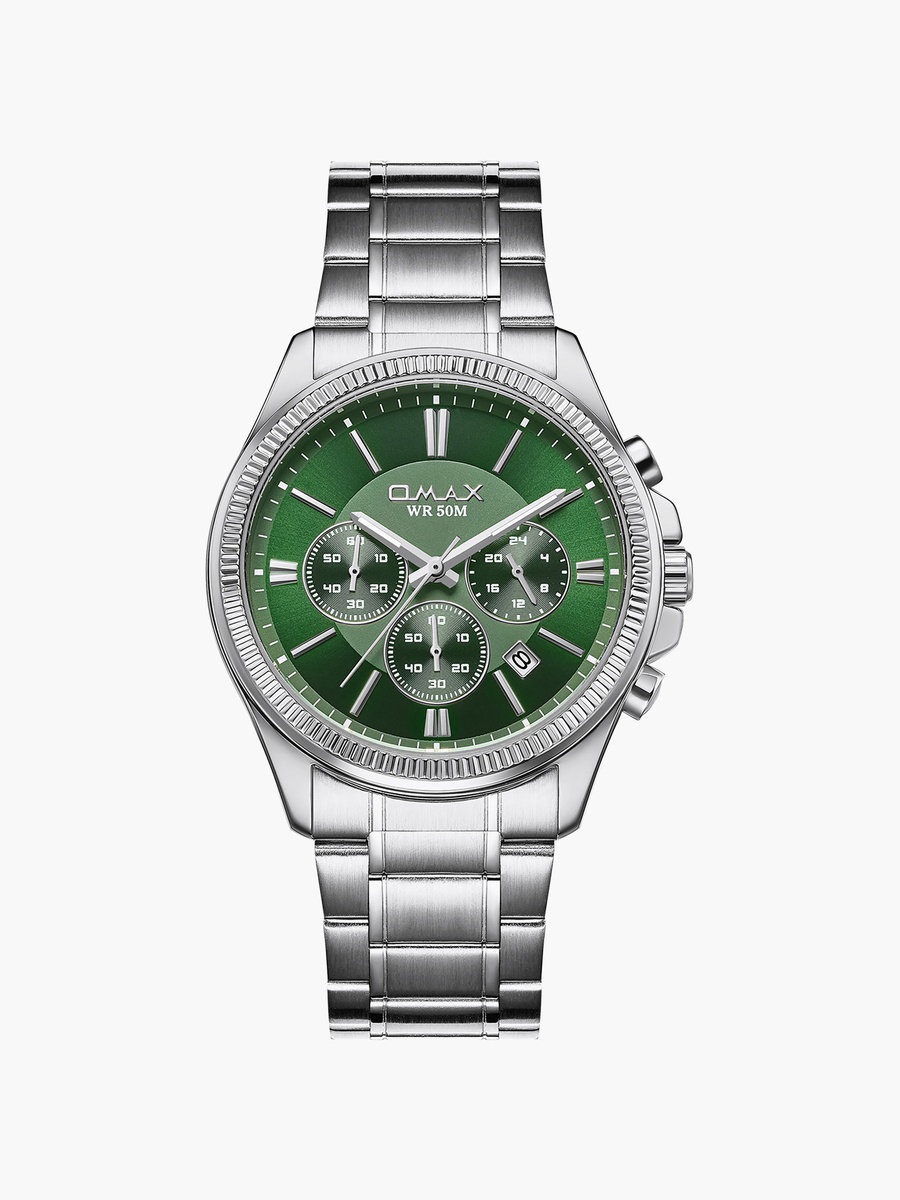 Men Green Round 42 MM Analog Watch