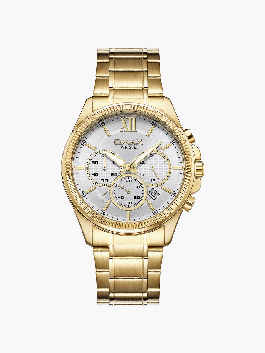 Men Silver Round 42 MM Analog Watch