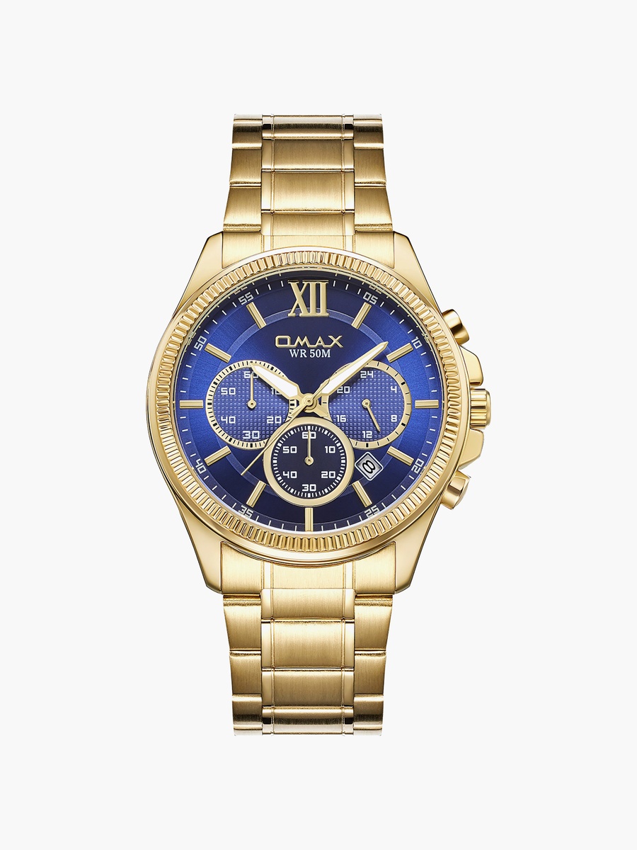 Men Blue Round 42 MM Analog Watch