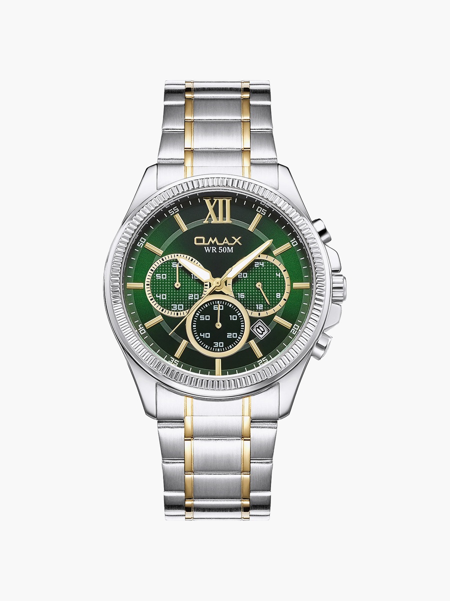 Men Green Round 42 MM Analog Watch