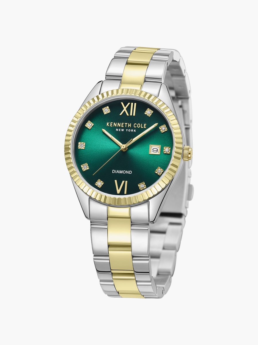 Modern Classic Diamond Stainless Steel Bracelet Analog Watch