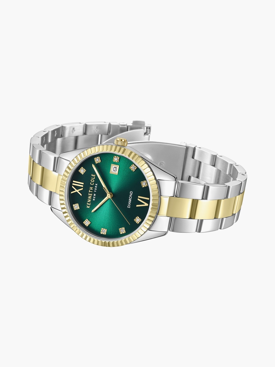 Modern Classic Diamond Stainless Steel Bracelet Analog Watch