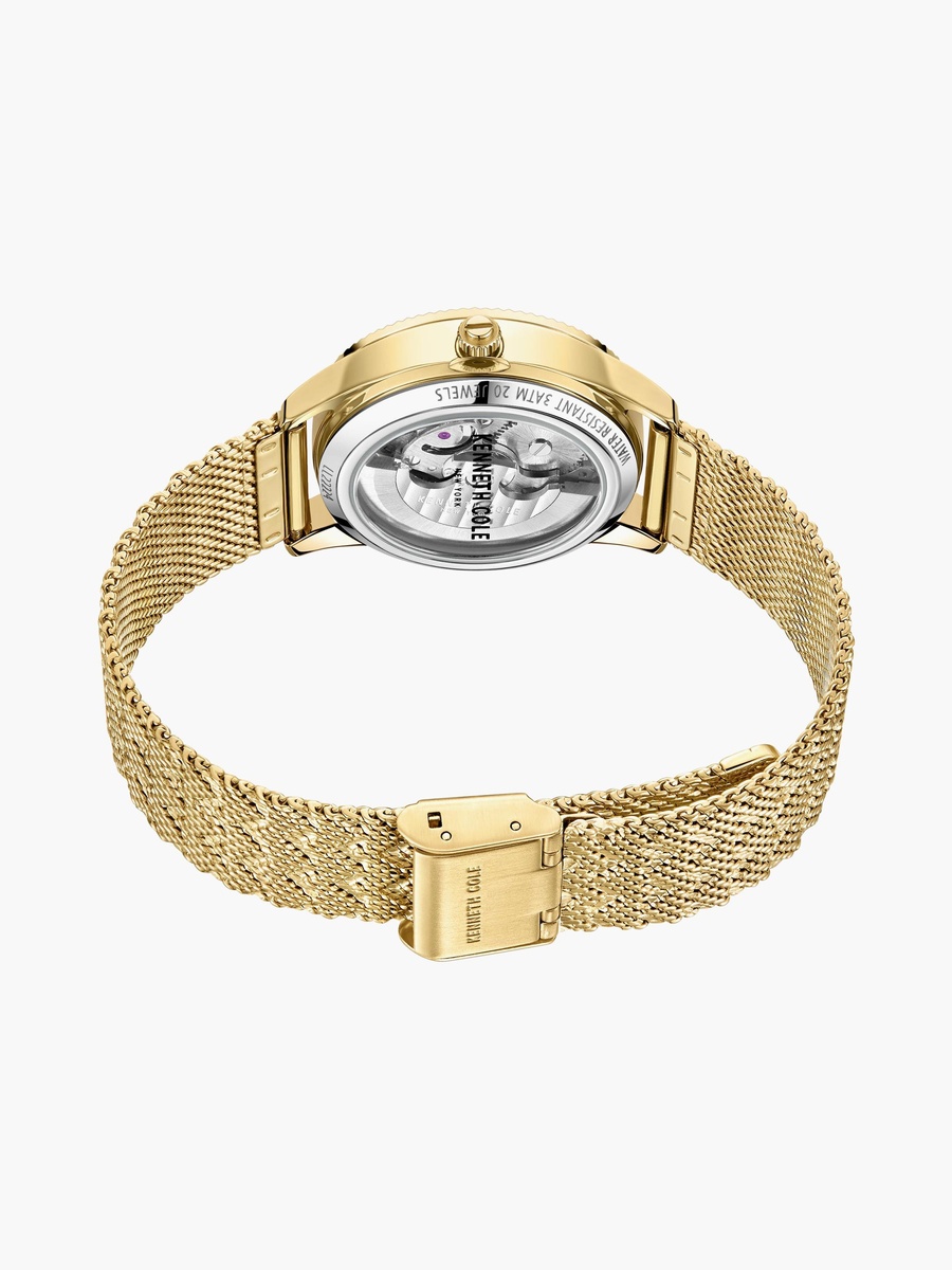 Gold Plated Stainless Steel Bracelet Automatic Watch