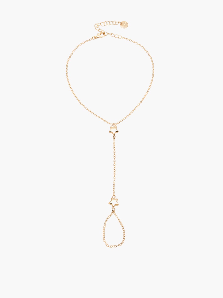 Gold Tone Star Design Anklet