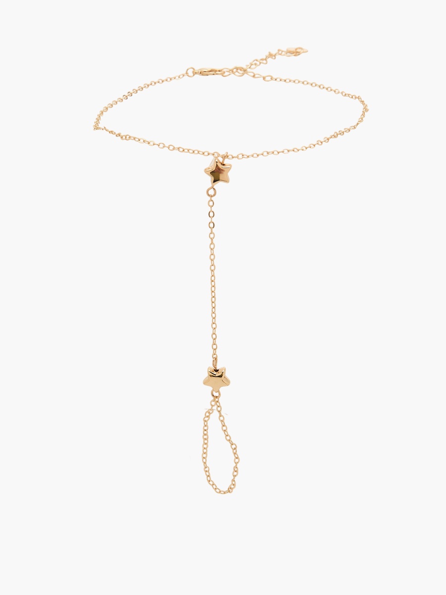 Gold Tone Star Design Anklet