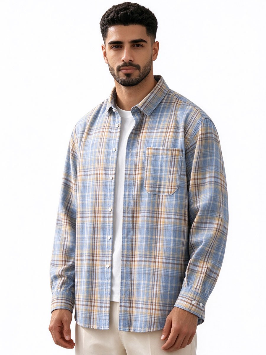 Blue Checked Regular Shirt