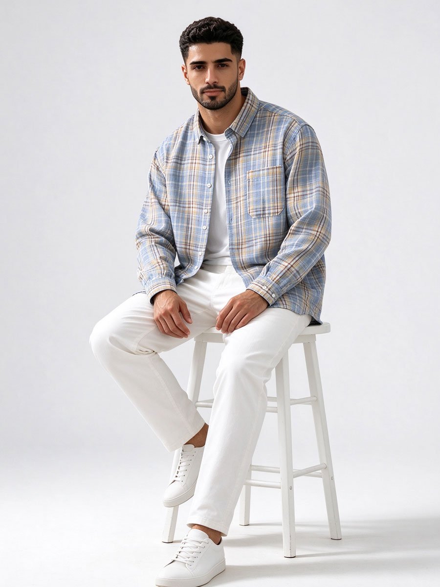 Blue Checked Regular Shirt