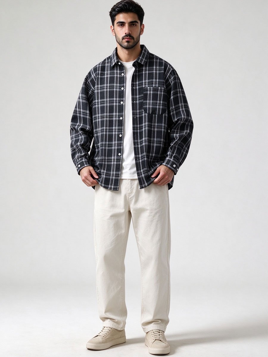 Black Checked Regular Shirt