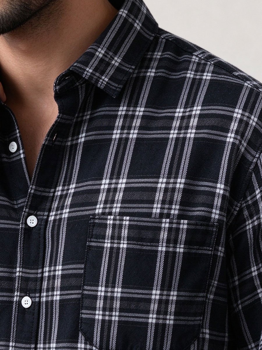 Black Checked Regular Shirt