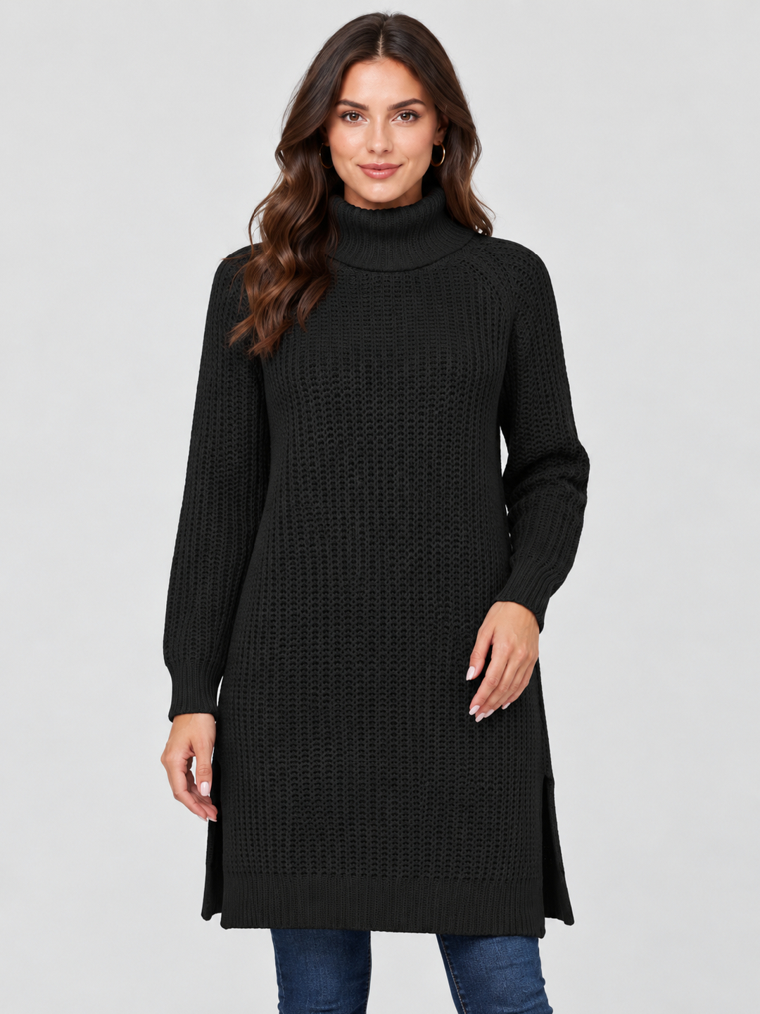 Black Solid Sweater