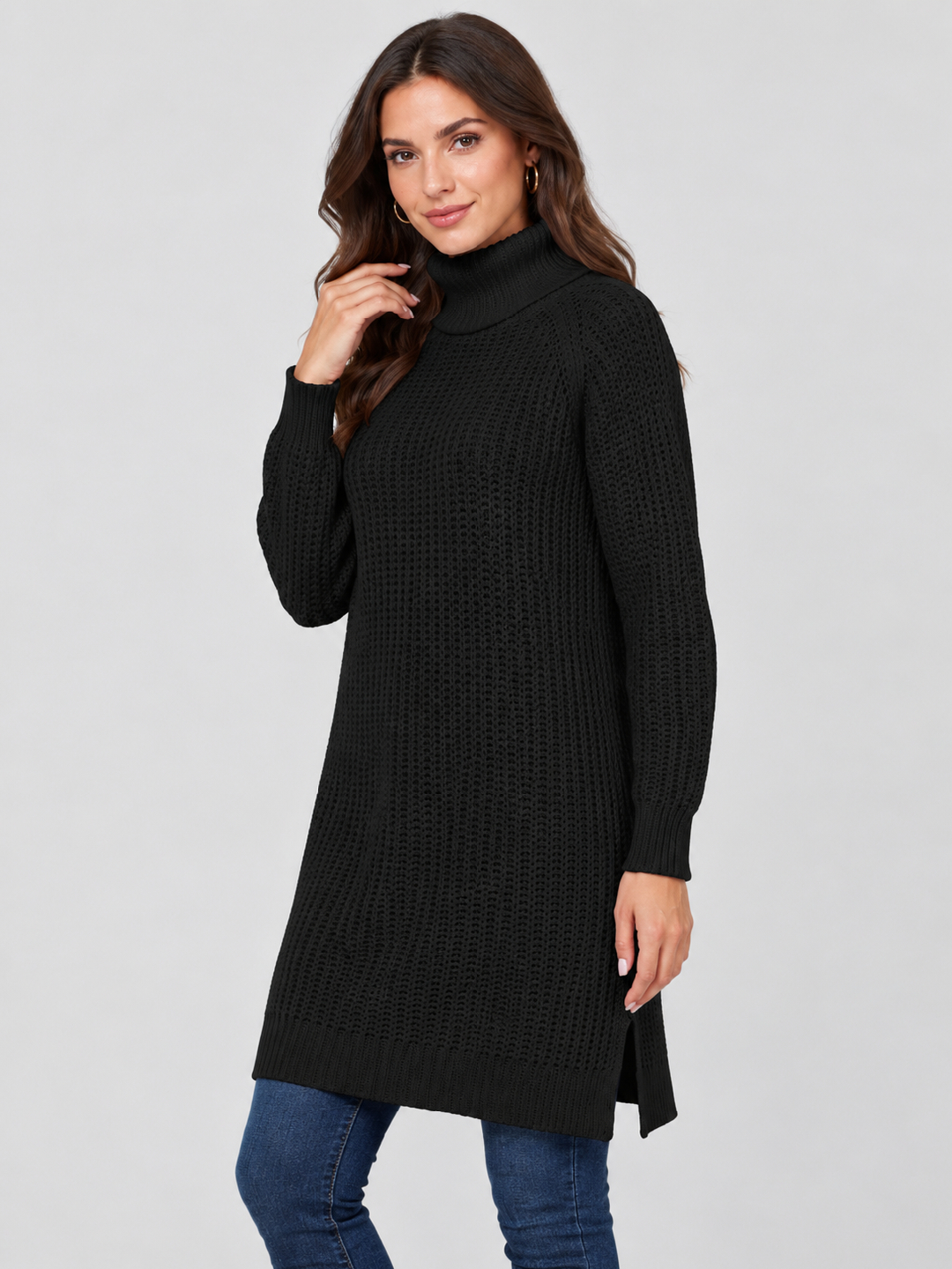 Black Solid Sweater