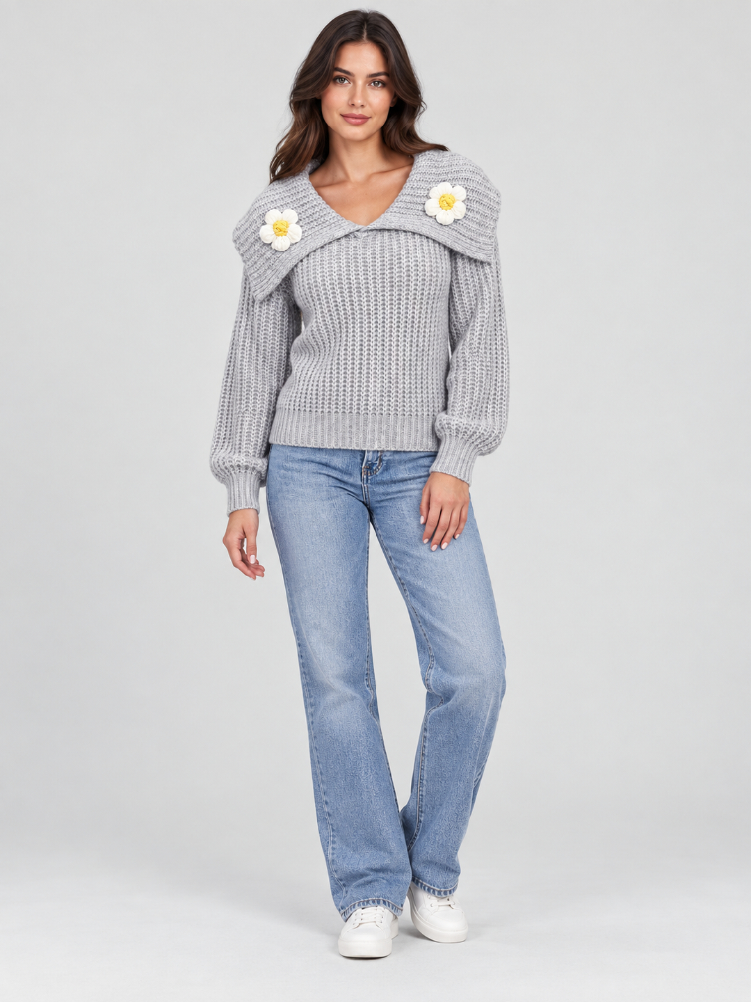 Grey Solid Sweater