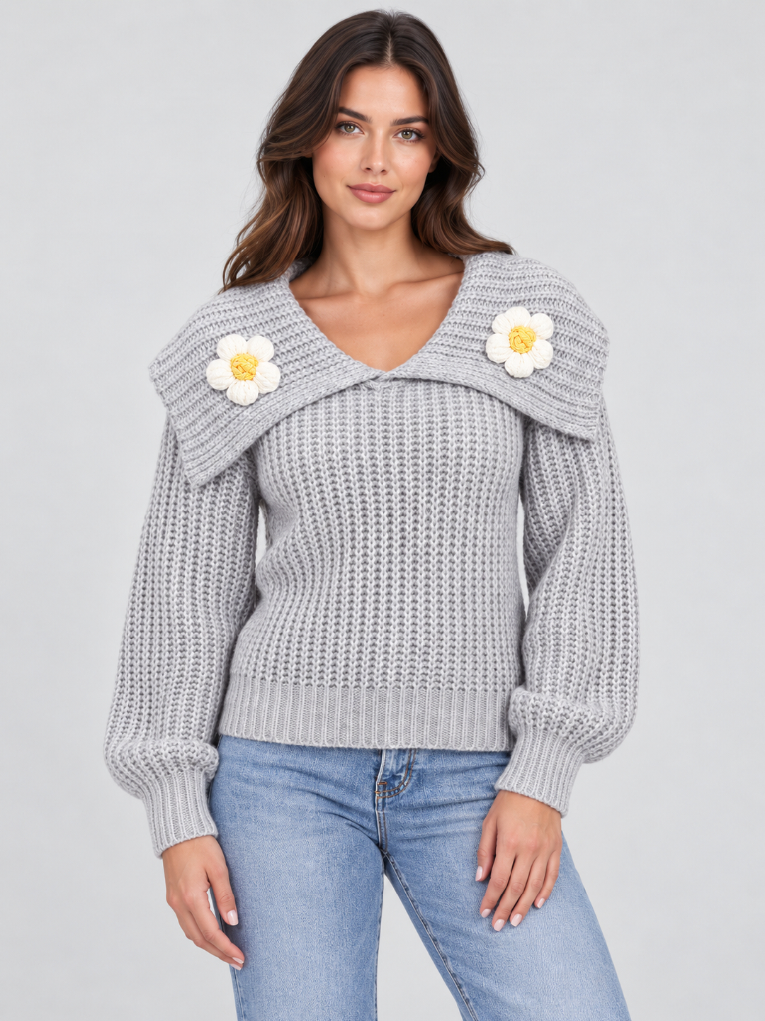Grey Solid Sweater
