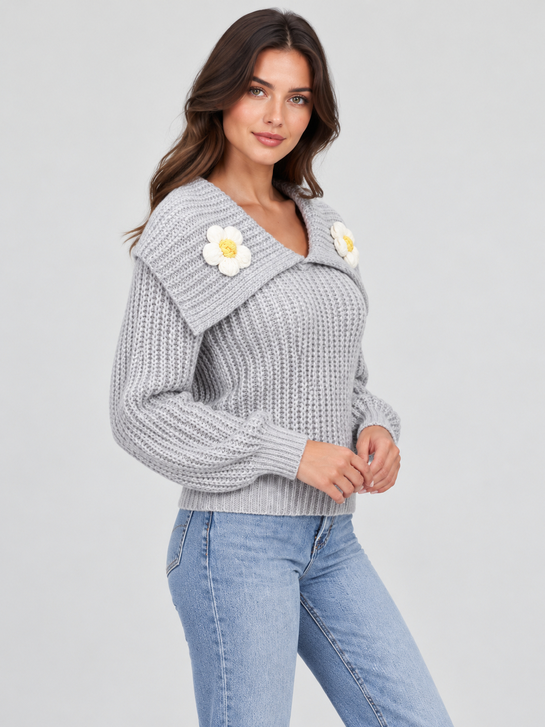 Grey Solid Sweater