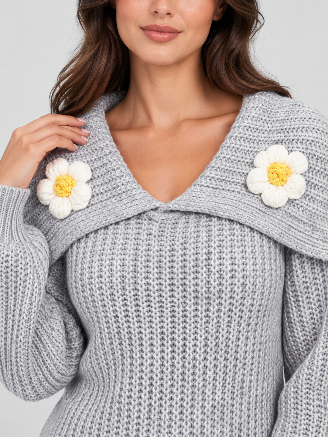 Grey Solid Sweater