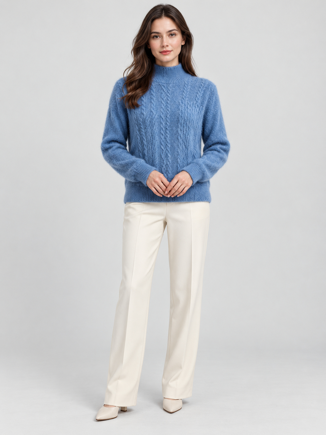 Blue Solid Sweater