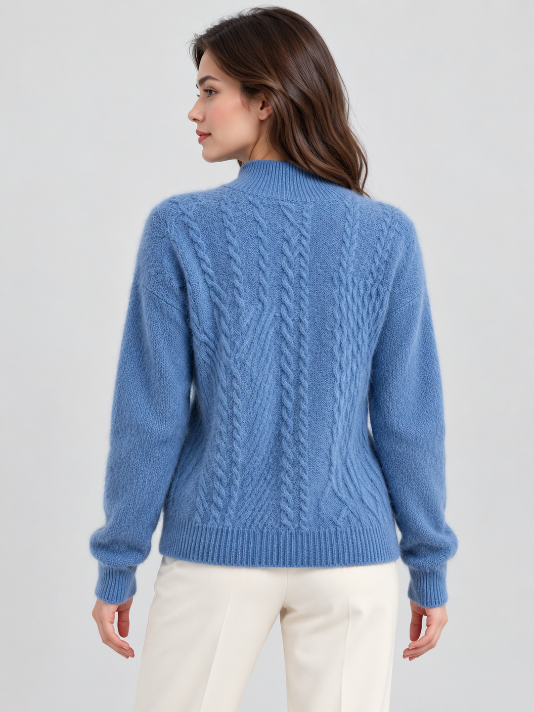 Blue Solid Sweater