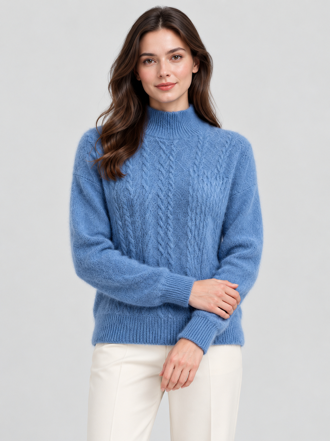 Blue Solid Sweater