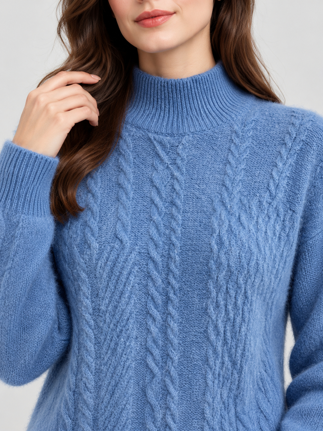 Blue Solid Sweater